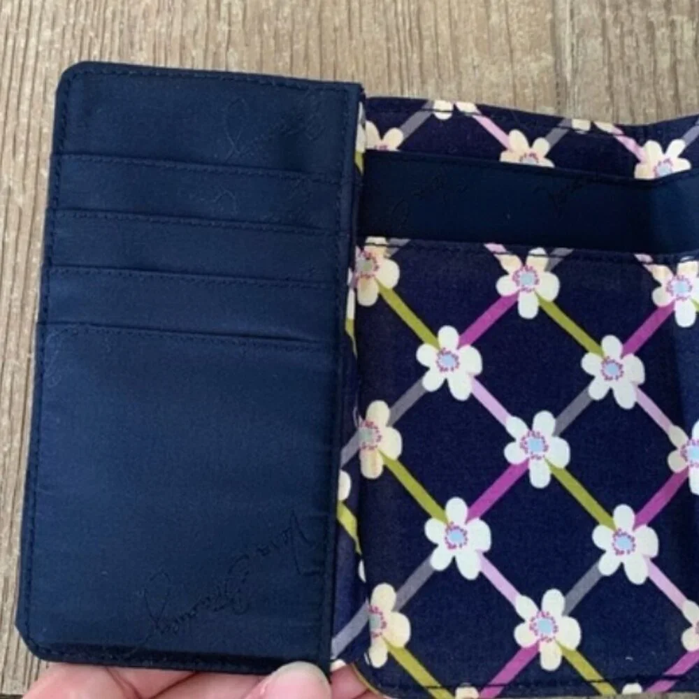 Vera Bradley Floral Nightingale Pattern Euro Wallet Trifold Wallet Designer NWOT - Picture 11 of 15